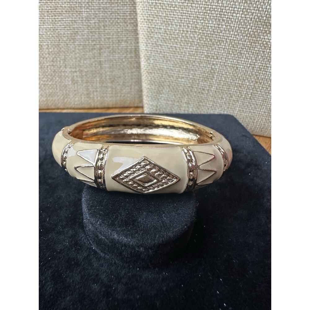 Sequin Nordstrom Multicolor Gold Tone Statement Enamel Bangle Bracelet # 92
